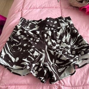 lululemon athletica Black and White Patterned Athletic Shorts
